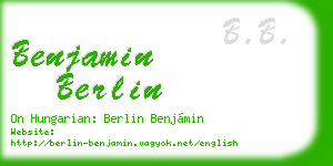 benjamin berlin business card